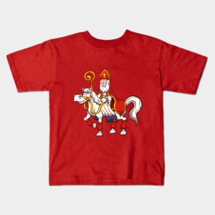 Saint Nicholas On Horse Kids T-Shirt